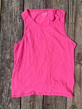 J Crew Vintage Cotton Pink Open Back Tank